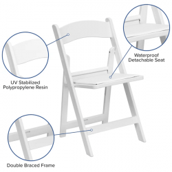 Hercules Folding Chair Resin 800LB Weight Capacity Event Chair 20 3 White Resin Chairs